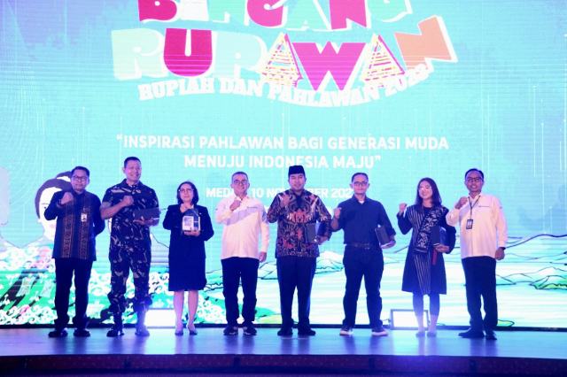 Acara edukasi bertajuk Rupiah dan Pahlawan (RUPAWAN), Jumat (10/11/2023), di Gelanggang Mahasiswa Universitas Sumatera Utara.