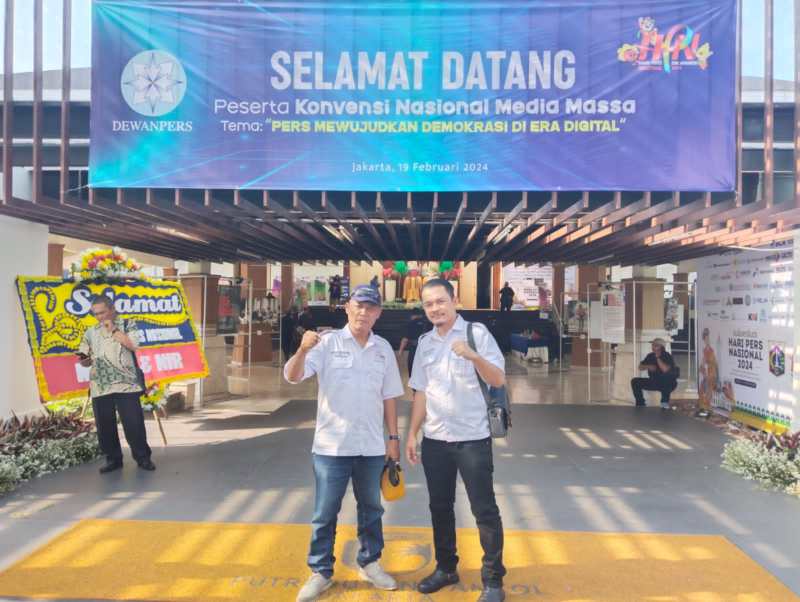 Ketua SMSI Deliserdang Edison Tamba dan Sekretaris Bambang Sri Kurniawan