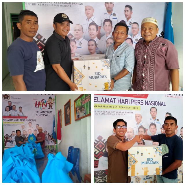 PWI Madina berbagi paket lebaran kepada pengurus.
