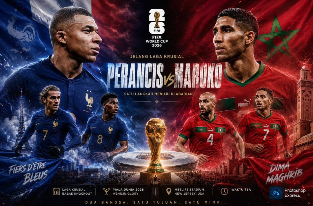 Maroko akan menghadapi Perancis dinihari nanti. (Kitamedan.com)