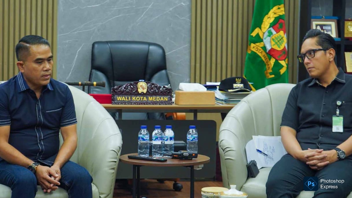 IMG-20260711-WA0009 Rico Waas terima audiensi pengurus PWPM Medan. (Kominfo Medan Dok)