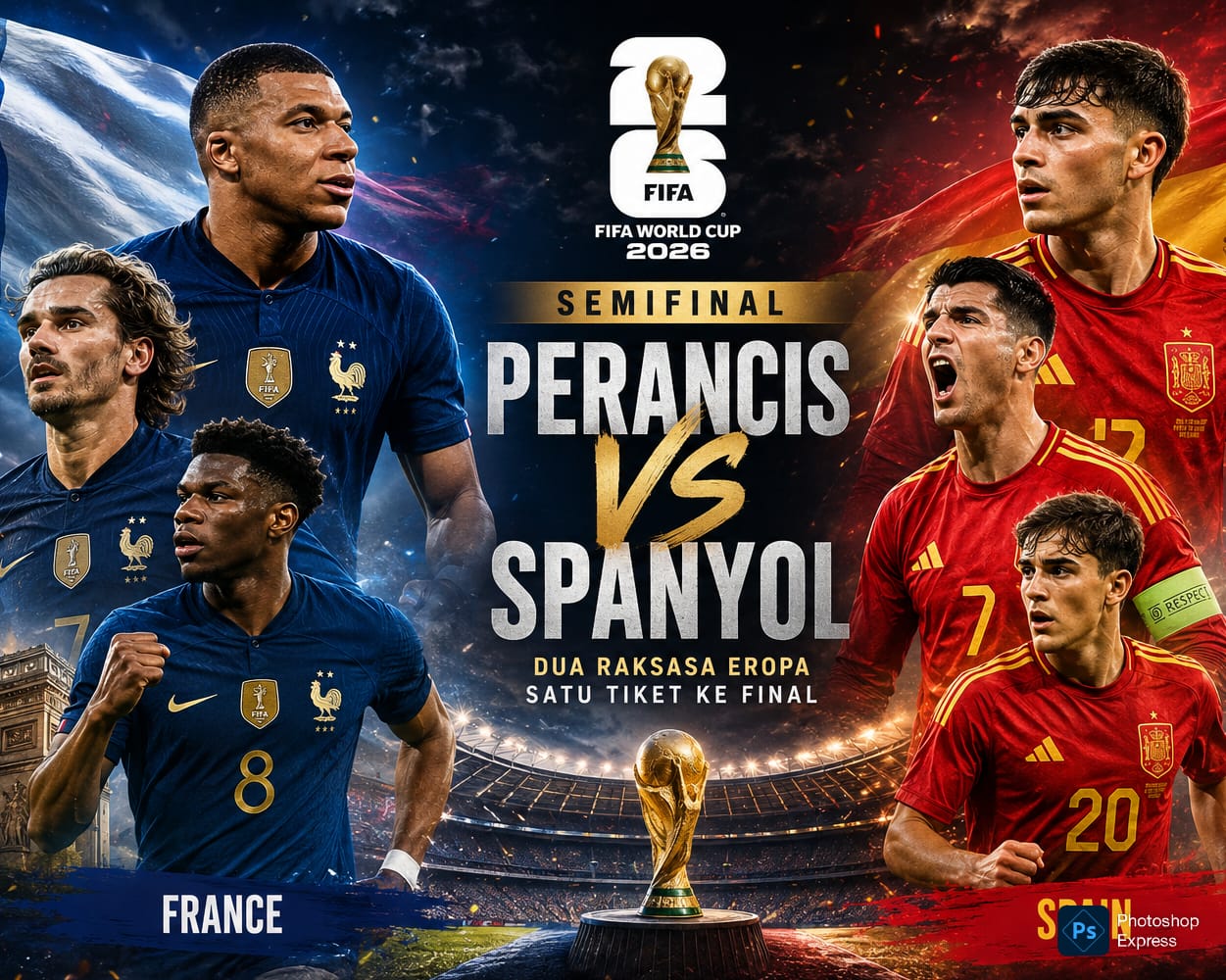 Spanyol akan bertemu Perancis di babak semifinal Piala Dunia 2026. (Google)