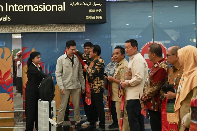Pemerintah Provinsi (Pemprov) Sumatera Utara (Sumut) menyambut kedatangan para delegasi dalam rangka menghadiri 32nd Indonesia-Malaysia-Thailand Growth Triangle (IMT-GT) Ministerial Meeting and Related Meetings, di CIP/VIP Lounge Bandara Internasional Kualanamu (KNO), Kabupaten Deliserdang, Senin (7/9/2026). Foto/Diskominfo Sumut 