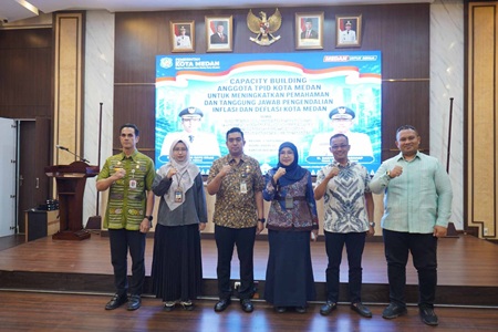 Kegiatan Capacity Building Anggota TPID Kota Medan untuk Meningkatkan Pemahaman dan Tanggung Jawab dalam Pengendalian Inflasi dan Deflasi Kota Medan, Kamis (3/9/2026), di Ruang Rapat III Kantor Wali Kota Medan.