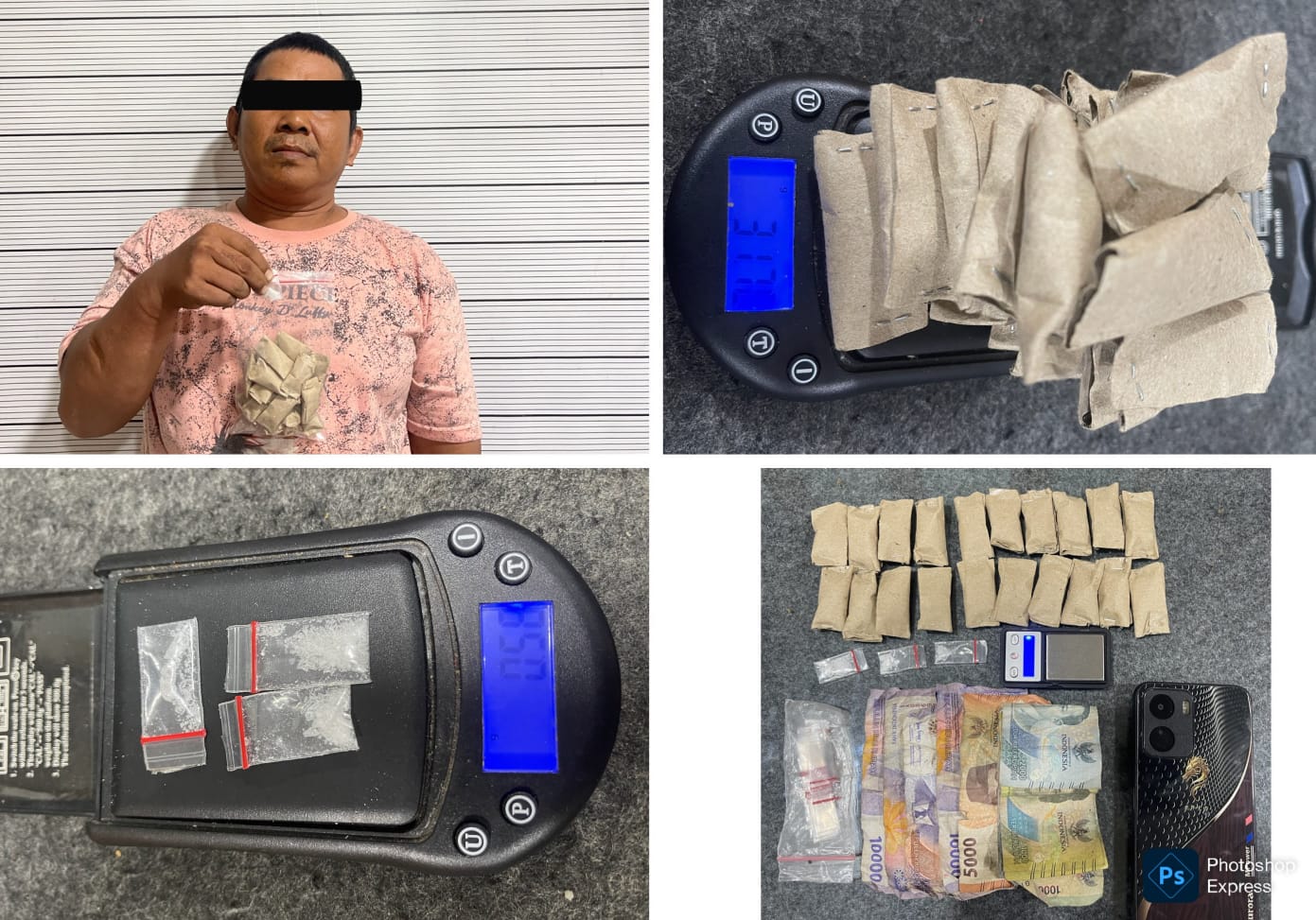 Tersangka inisial J ditahan berikut barang bukti miliknya. (Ist)
